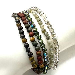 Lizou natural stone bracelet bundle of 5